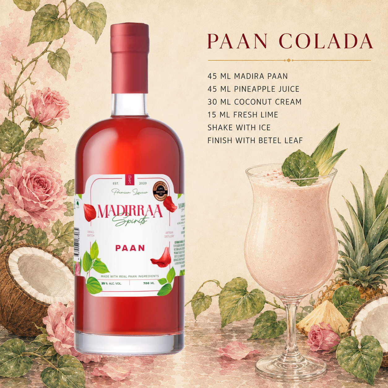 Paan Colada made with Madirraa Paan