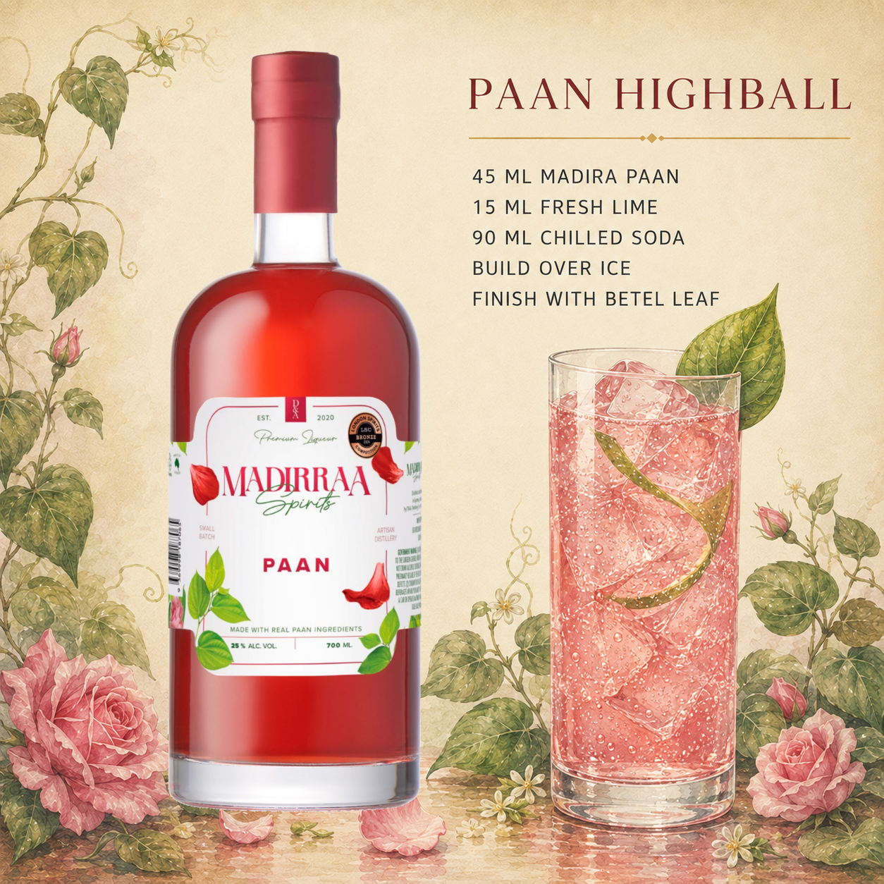 Paan Highball made with Madirraa Paan